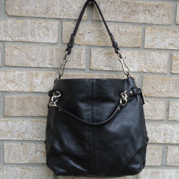 Coach Brooke perforated leather hobo bag. - Picture 1 of 16